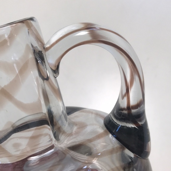 VTG (50s) Signed & Numbered Tyra Pors Kalmar Sweden Art Glass Swirl Jug - Picture 7 of 9